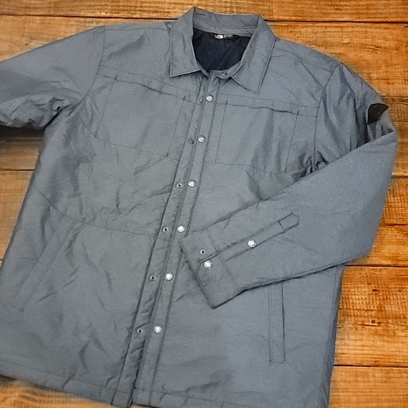 THE NORTH FACE button-up shacket Sz L Heather blue men's - Picture 1 of 7